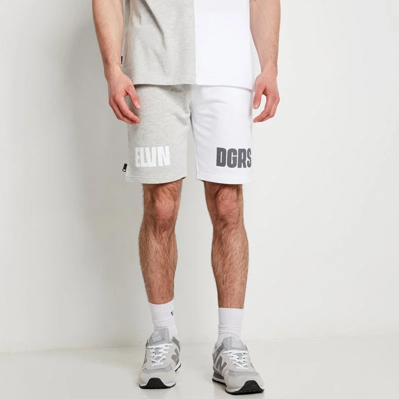 Men's moisture - wicking performance shorts for sweaty outdoor activities Cut & Sew Relaxed Fit Sweat Shorts - White / Grey Marl Men's moisture - wicking performance shorts for sweaty outdoor activities Cut & Sew Relaxed Fit Sweat Shorts - White / Grey Marl