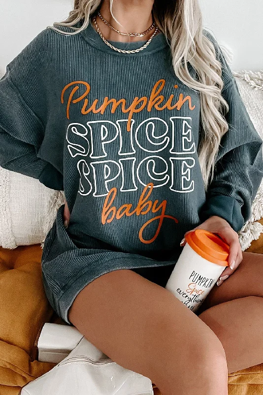 Men's long sleeve turtleneck sweaters in cashmere for a luxurious feelDark Grey Halloween Pumpkin Spice Baby Graphic Textured Sweatshirt Men's long sleeve turtleneck sweaters in cashmere for a luxurious feelDark Grey Halloween Pumpkin Spice Baby Graphic Textured Sweatshirt