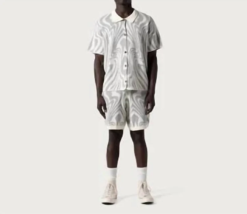 Men's wide - leg linen blend shorts for a relaxed beachside vibe Dazed Knit Short In Bone Men's wide - leg linen blend shorts for a relaxed beachside vibe Dazed Knit Short In Bone