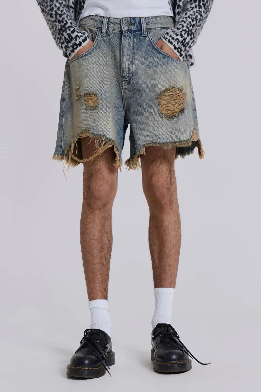 Men's adjustable - length convertible shorts for versatile use Dirty Bleach Revenge Jorts Men's adjustable - length convertible shorts for versatile use Dirty Bleach Revenge Jorts