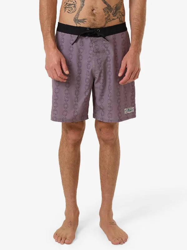 Men's floral print silk blend shorts for a unique night - out look Double Meaning Boardshort - Dove Men's floral print silk blend shorts for a unique night - out look Double Meaning Boardshort - Dove