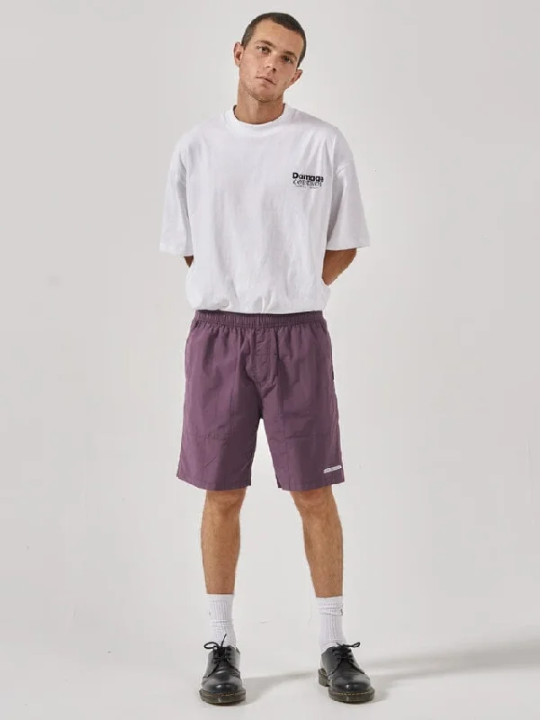 Men's pleated front twill shorts for a classic and sophisticated appearance Easy Listening Short - Purple Pennant Men's pleated front twill shorts for a classic and sophisticated appearance Easy Listening Short - Purple Pennant