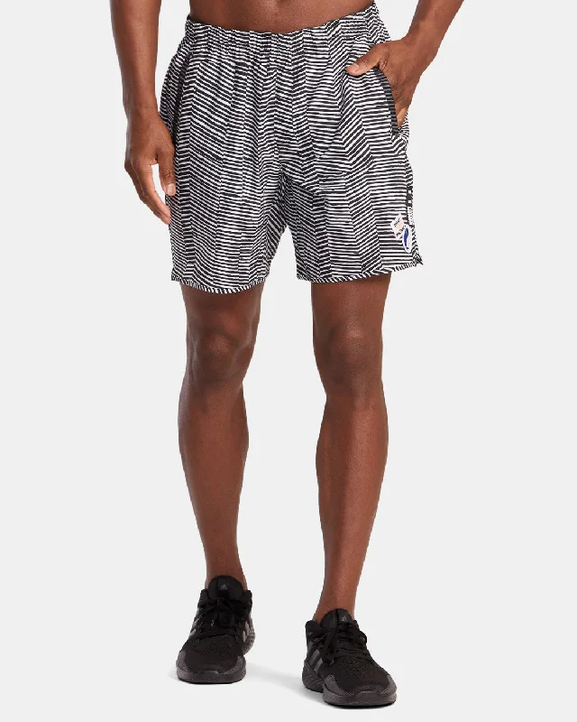 Men's floral print silk blend shorts for a unique night - out look   Elliott Routledge 17" Yogger Shorts - Fun Skull