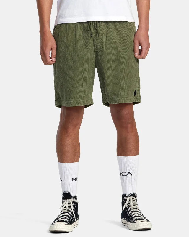 Men's side - stripe track shorts for a sporty running look Escape 17" Elastic Waist Corduroy Shorts - Surplus Men's side - stripe track shorts for a sporty running look Escape 17" Elastic Waist Corduroy Shorts - Surplus