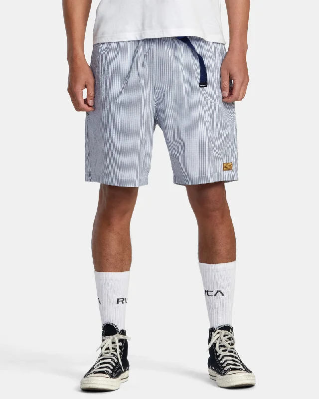 Men's pleated front twill shorts for a classic and sophisticated appearance Exotica 18" Elastic Waist Shorts - Mazarine Blue Men's pleated front twill shorts for a classic and sophisticated appearance Exotica 18" Elastic Waist Shorts - Mazarine Blue