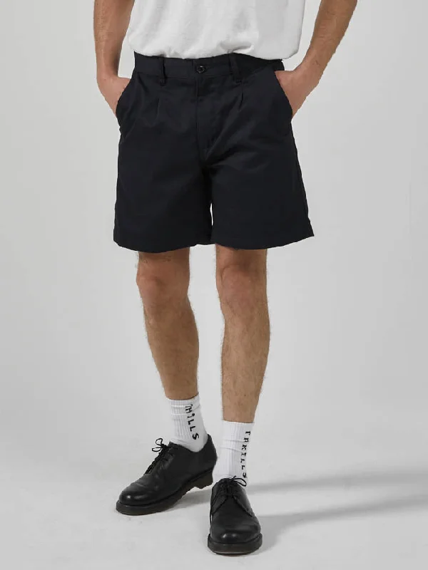 Men's drawstring casual linen shorts for a laid - back summer look Jacob Short - Dark Navy