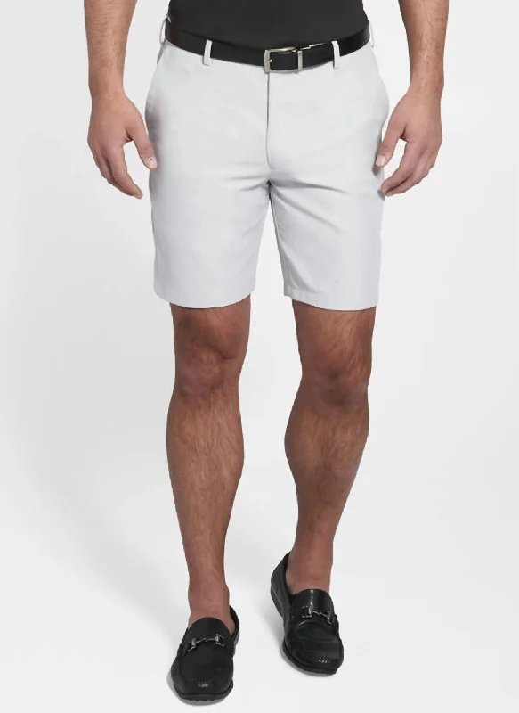 Men's flat - front chino shorts for semi - formal summer events Men's Crown Sport Short In British Grey Men's flat - front chino shorts for semi - formal summer events Men's Crown Sport Short In British Grey