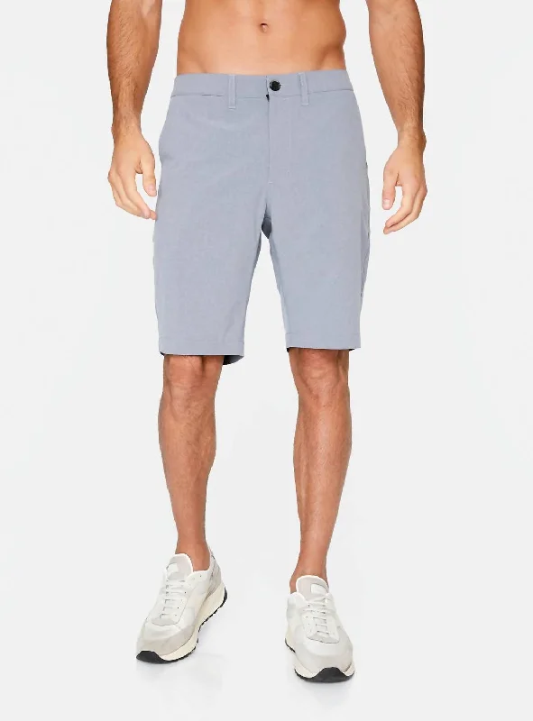 Men's flat - front chino shorts for semi - formal summer events Momentum Hybrid Short In Slate Men's flat - front chino shorts for semi - formal summer events Momentum Hybrid Short In Slate