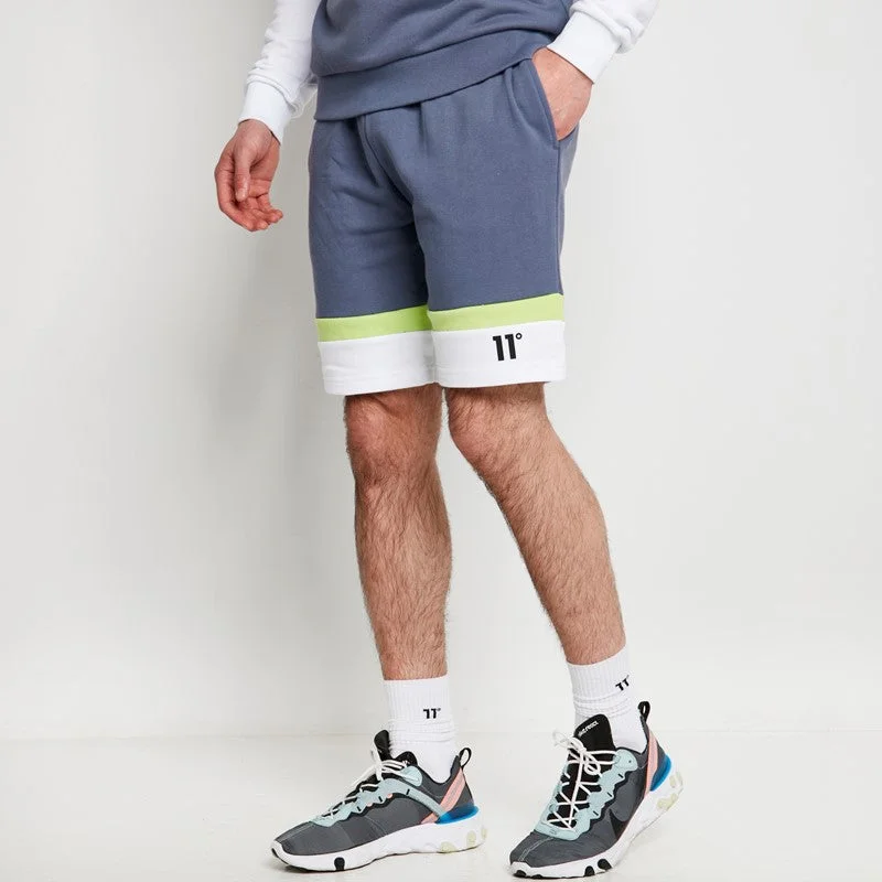 Men's drawstring casual linen shorts for a laid - back summer look Neo Triple Panel Sweat Shorts - Twister Grey / White / Sharp Green Men's drawstring casual linen shorts for a laid - back summer look Neo Triple Panel Sweat Shorts - Twister Grey / White / Sharp Green