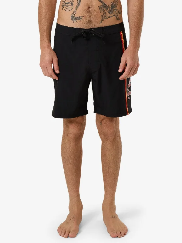 Men's flat - front chino shorts for semi - formal summer events Never Stop Boardshort - Black Men's flat - front chino shorts for semi - formal summer events Never Stop Boardshort - Black