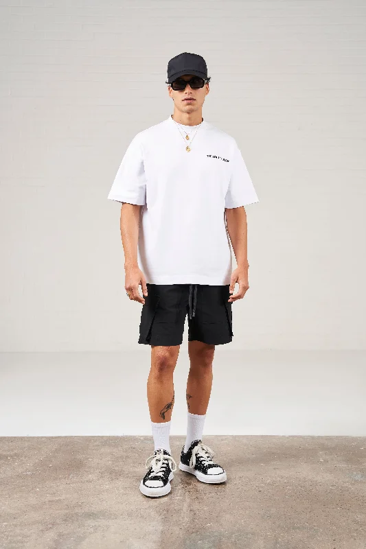 Men's floral print silk blend shorts for a unique night - out look PANELLED CARGO SHORT - BLACK Men's floral print silk blend shorts for a unique night - out look PANELLED CARGO SHORT - BLACK