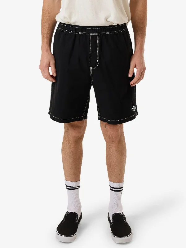 Men's flat - front chino shorts for semi - formal summer events Reverb Volley - Black Men's flat - front chino shorts for semi - formal summer events Reverb Volley - Black