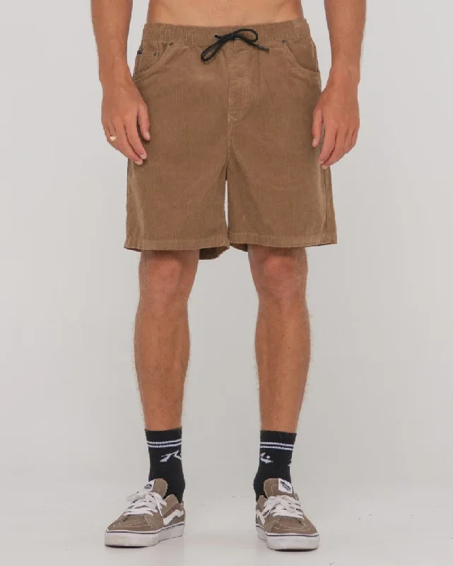 Men's adjustable - length convertible shorts for versatile useRifts 14 Wale Elastic Short - Camel Men's adjustable - length convertible shorts for versatile useRifts 14 Wale Elastic Short - Camel