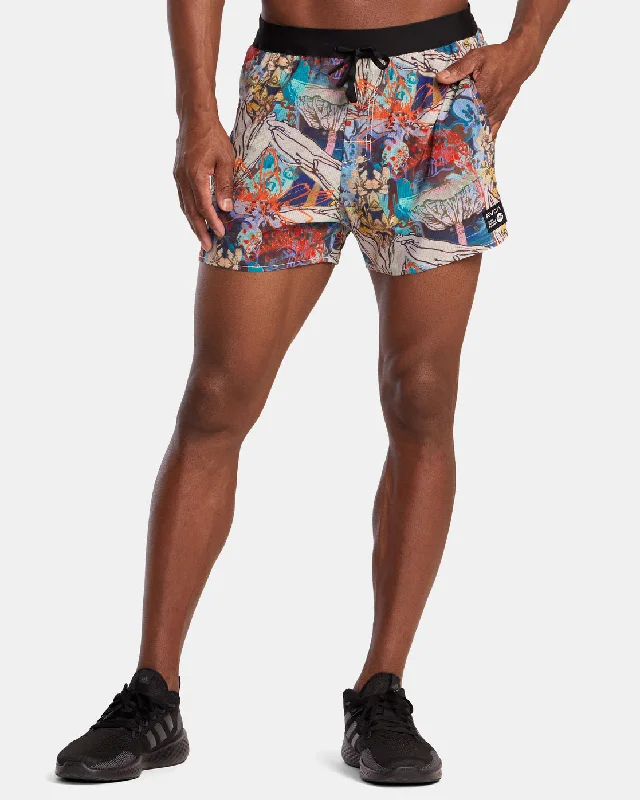 Men's floral print silk blend shorts for a unique night - out look   Sage Vaughn Runner 14" Shorts - Sage Vaughn