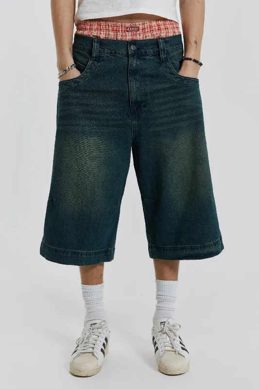 Men's neon - colored athletic shorts for high - visibility workouts Axle Sandblast Denim Jorts Men's neon - colored athletic shorts for high - visibility workouts Axle Sandblast Denim Jorts