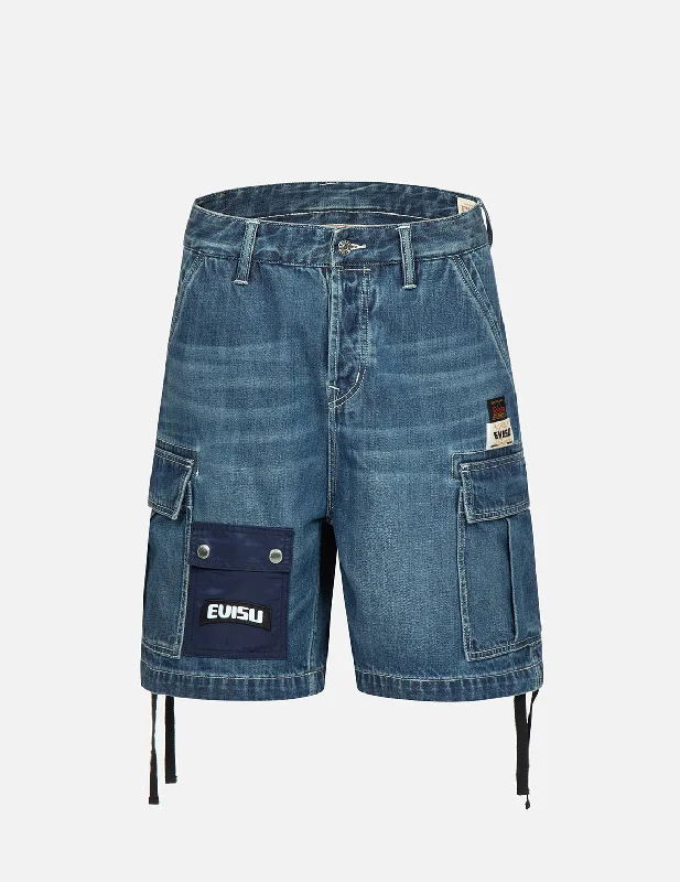 Men's neon - colored athletic shorts for high - visibility workouts Seagull Print Cargo Denim Shorts Men's neon - colored athletic shorts for high - visibility workouts Seagull Print Cargo Denim Shorts
