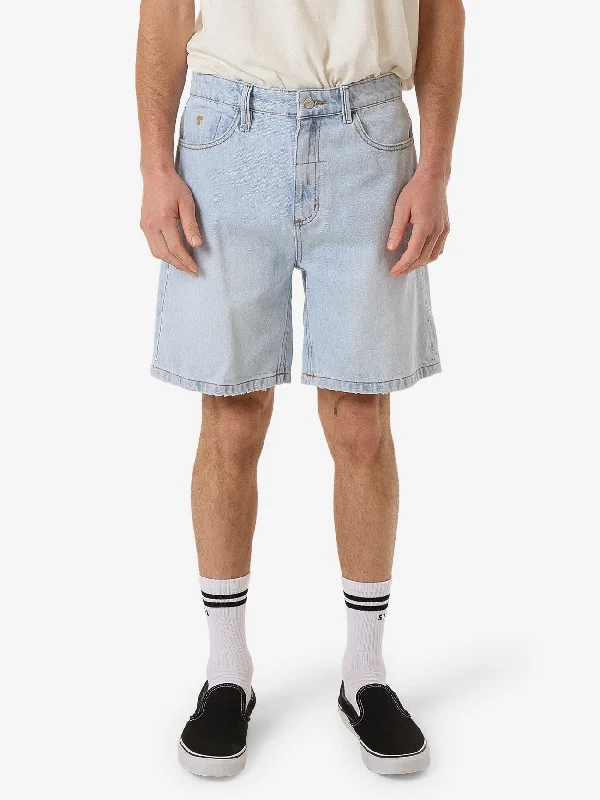 Men's drawstring casual linen shorts for a laid - back summer look Slacker Denim Short - Epoch Blue Men's drawstring casual linen shorts for a laid - back summer look Slacker Denim Short - Epoch Blue