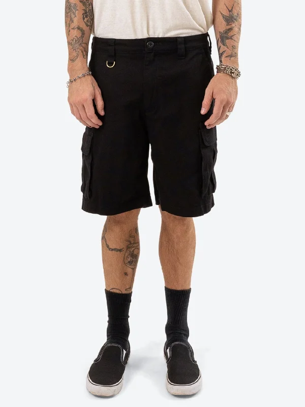 Men's camo print cargo shorts for outdoor adventures Slacker Union Cargo Short - Black
