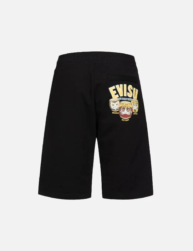 Men's checkered pattern wool shorts for a stylish winter layering option Taiko Daruma Print Sweat Shorts Men's checkered pattern wool shorts for a stylish winter layering option Taiko Daruma Print Sweat Shorts