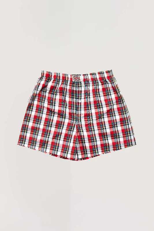 Men's drawstring casual linen shorts for a laid - back summer look Multi Tartan Boxer Short Men's drawstring casual linen shorts for a laid - back summer look Multi Tartan Boxer Short