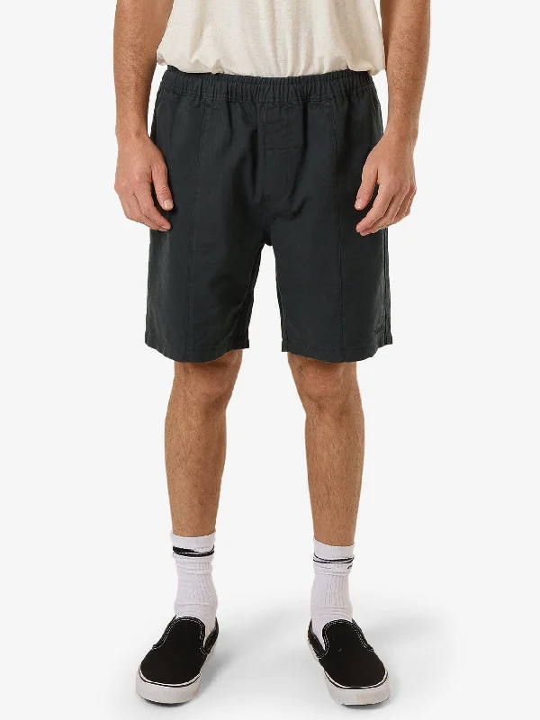 Men's side - stripe track shorts for a sporty running look   Thrills Energy Short - Oil Black