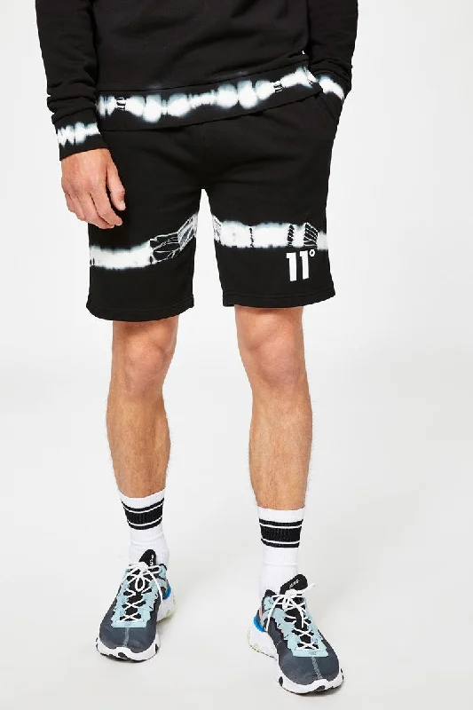 Men's button - fly denim work shorts for durability on the job Tie Dye Sweat Shorts - Black / White Men's button - fly denim work shorts for durability on the job Tie Dye Sweat Shorts - Black / White