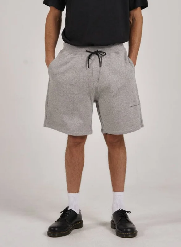 Men's plaid pattern wool blend shorts for a preppy fall style Underground Fleece Short - Grey Marle Men's plaid pattern wool blend shorts for a preppy fall style Underground Fleece Short - Grey Marle