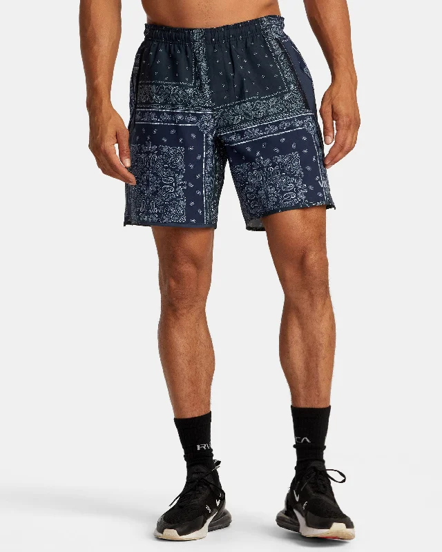 Men's button - fly denim work shorts for durability on the job Yogger Stretch 17" Athletic Shorts - Black Patchwork Men's button - fly denim work shorts for durability on the job Yogger Stretch 17" Athletic Shorts - Black Patchwork