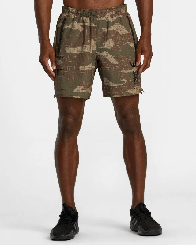 Men's zip - pocket canvas shorts for added functionality during travel Yogger Stretch 17" Athletic Shorts - Desert Camo Men's zip - pocket canvas shorts for added functionality during travel Yogger Stretch 17" Athletic Shorts - Desert Camo