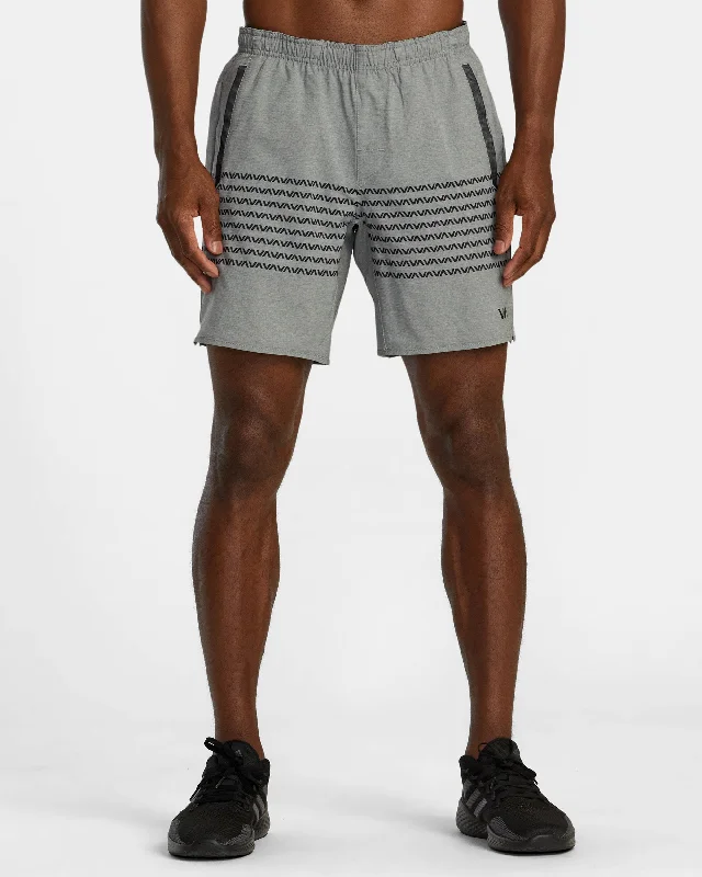 Men's ripped denim shorts for a trendy streetwear aesthetic Yogger Stretch 17" Athletic Shorts - Heather Grey Va Band Men's ripped denim shorts for a trendy streetwear aesthetic Yogger Stretch 17" Athletic Shorts - Heather Grey Va Band
