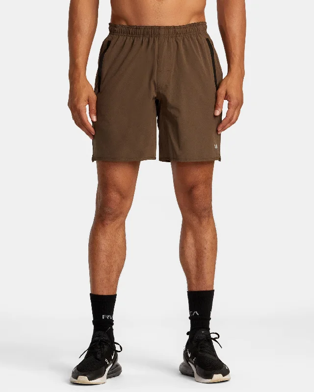 Men's adjustable - length convertible shorts for versatile use Yogger Stretch 17" Athletic Shorts - Mocha Men's adjustable - length convertible shorts for versatile use Yogger Stretch 17" Athletic Shorts - Mocha