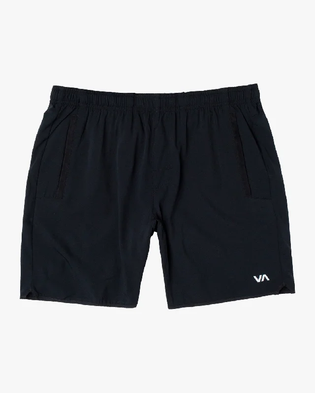 Men's distressed cotton shorts for a bohemian - inspired style   Yogger Stretch 17" Athletic Shorts - Black