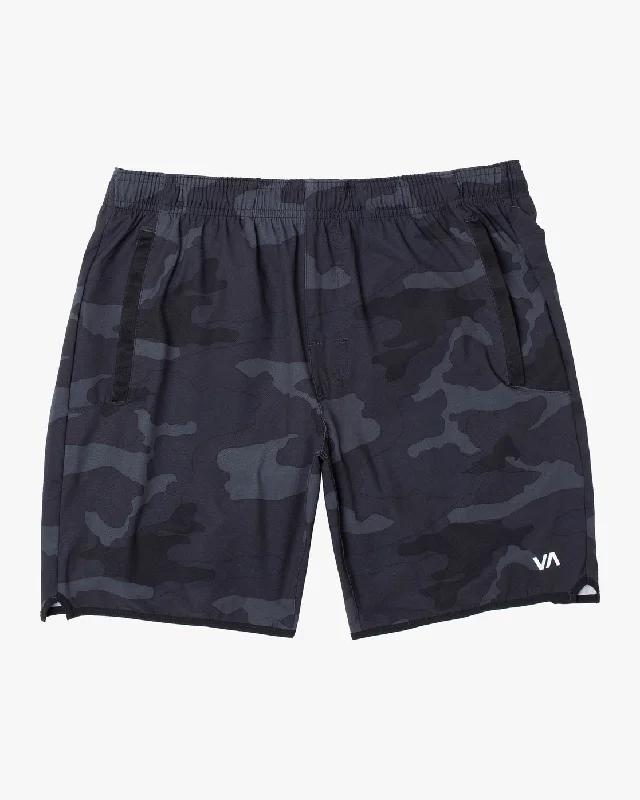 Men's high - waisted swim shorts with UPF protection for beach vacations   Yogger Stretch 17" Athletic Shorts - Camo