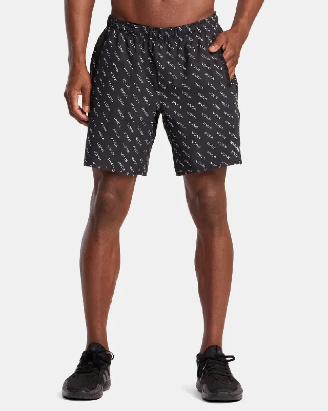 Men's zip - pocket canvas shorts for added functionality during travel Yogger Stretch 17" Athletic Shorts - RVCA Monogram Men's zip - pocket canvas shorts for added functionality during travel Yogger Stretch 17" Athletic Shorts - RVCA Monogram